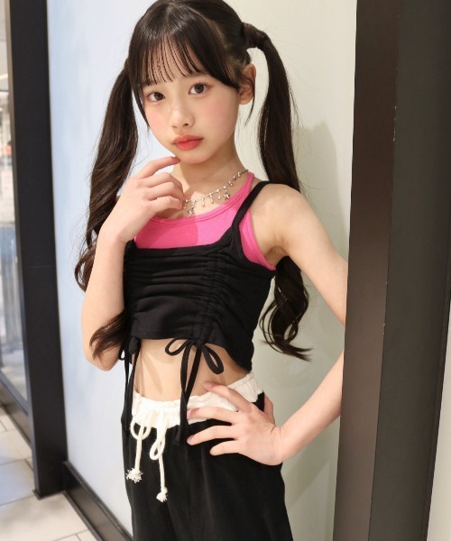 RandS キャミソール 肌着 ギャザーストリングキャミ KIDS キッズ 子供