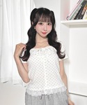 tシャツ 半袖 レースレイヤード風フロントボタ...の詳細画像2