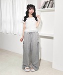 tシャツ 半袖 レースレイヤード風フロントボタ...の詳細画像5