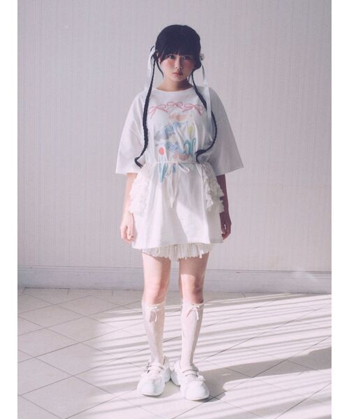merry jenny モヘヤライクティアードショートパンツ merry jenny（メリージェニー） パンツ レースポケットかぼちゃパンツ