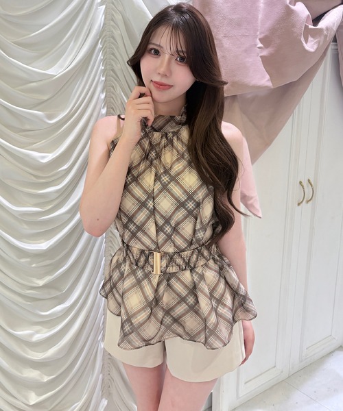 NOMAE（ノーマエ） ブラウス シャツ ウエストマークアメスリブラウス NOMAE oneway ウエストマークアメスリブラウス ピンク ワンホン
