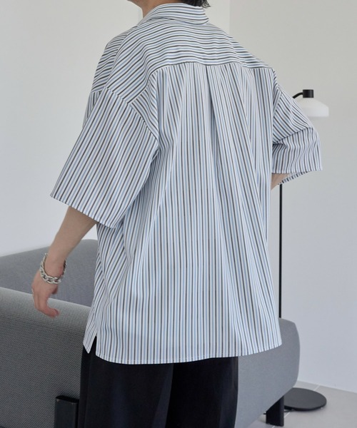 「ADAMASTE」 半袖シャツ SMALL ブルー メンズ_画像6