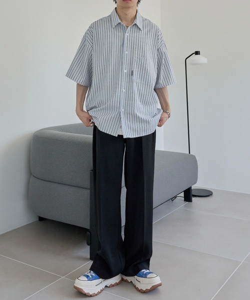 「ADAMASTE」 半袖シャツ SMALL ブルー メンズ_画像7