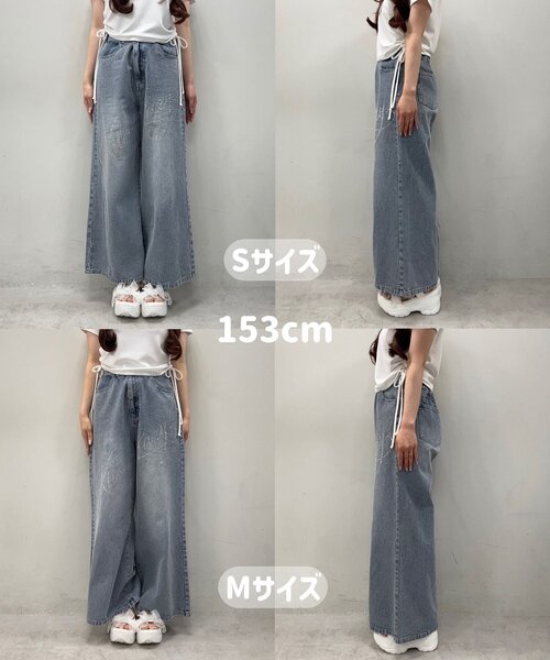 OLIVE des OLIVE（オリーブデオリーブ） パンツ キラキラロゴデニム