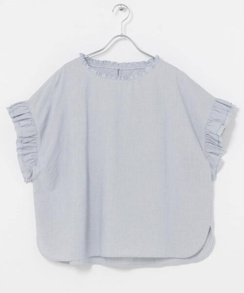 「ITEMS URBANRESEARCH」 半袖ブラウス FREE ブルー レディース_画像4