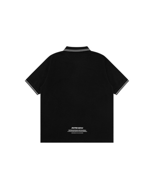 「AAPE BY A BATHING APE」 半袖ポロシャツ X-LARGE ブラック メンズ_画像3