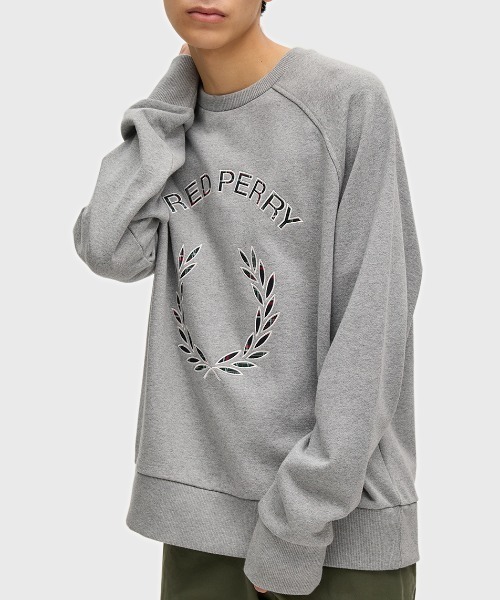 フレッドペリー FREDPERRY スウェット フリル 36 グレー FRED PERRY（フレッドペリー） トレーナー スウェット Tartan Applique