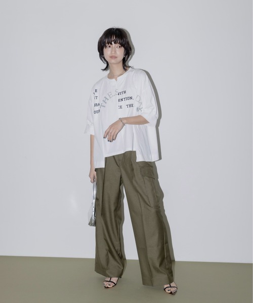 「Eimee Law」 半袖カットソー FREE チャコールグレー レディース_画像2
