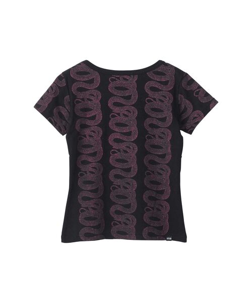 HYSTERICS 半袖 Tシャツ ブラック ラメスネークヒスガール HYSTERIC GLAMOUR（ヒステリックグラマー） tシャツ 半袖 BANANA GIRL