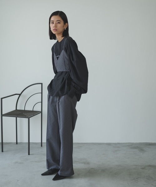「AIC.」 スラックス - ダークグレー レディース_画像6