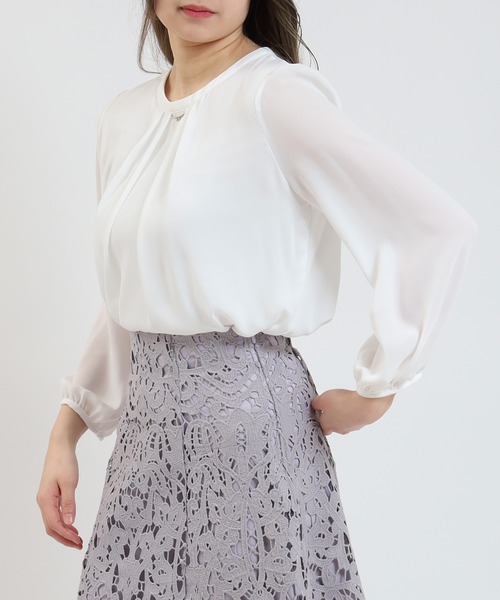 「TRUDEA」 長袖ブラウス MEDIUM ブラック レディース_画像6
