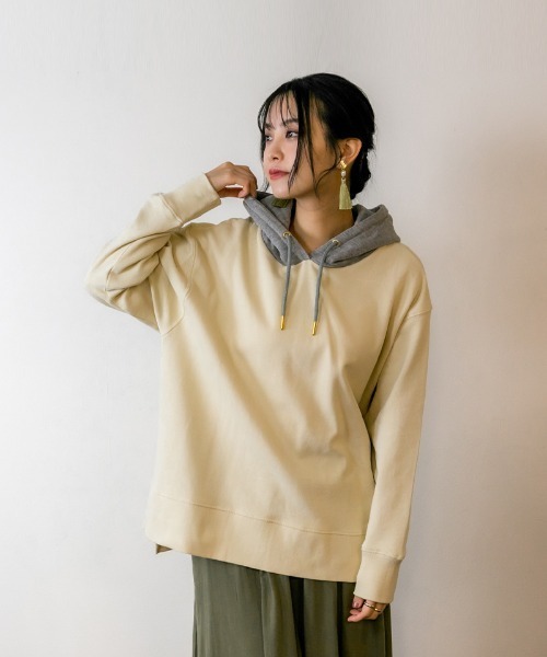 パーカー atONE 裏起毛配色パーカー レディース atONE パーカー 裏起毛配色パーカー レディース : ZOZOTOWN