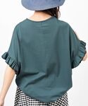 tシャツ 半袖 フリルスリーブワイドT レディースの詳細画像4