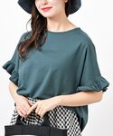 tシャツ 半袖 フリルスリーブワイドT レディースの詳細画像3