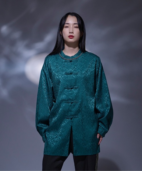 Ellno Loset（エルノロゼット） シャツ ジャガードチャイナシャツ