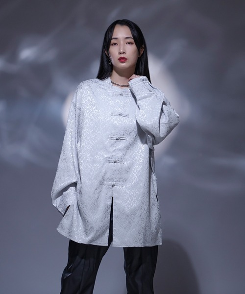 Ellno Loset（エルノロゼット） シャツ ジャガードチャイナシャツ 