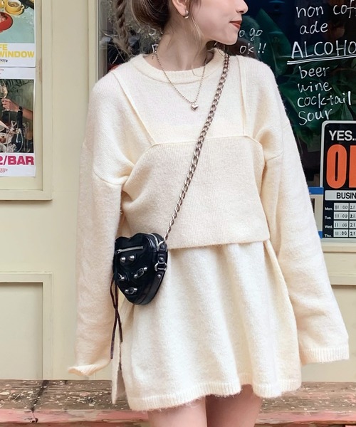 ニット 「mily bilet」一点投入で今っぽさUP。キャミソール 