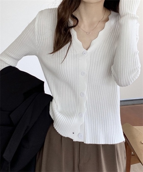 J401 新品未使用 S 1 ドゥロワー リブニット カーディガン レディース FREE STYLISTS カーディガン Vネックリブニットカーディガン