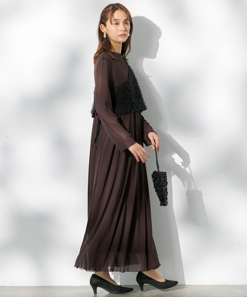 kaene お呼ばれドレス kaene ドレス 「kaene」アシンメトリービスチェセットドレス