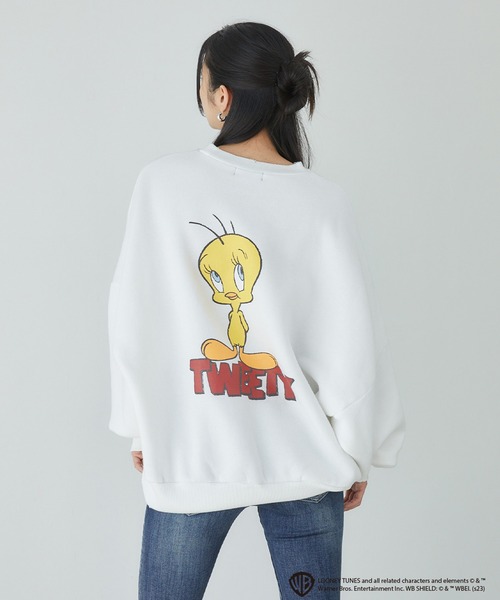 トレーナー スウェット LOONEYTUNES×ENVYMコラボプルオーバー レディース ENVYM トレーナー スウェット LOONEYTUNES×ENVYMコラボプル