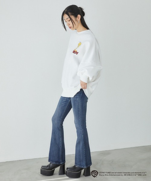 トレーナー スウェット LOONEYTUNES×ENVYMコラボプルオーバー レディース ENVYM トレーナー スウェット LOONEYTUNES×ENVYMコラボプル