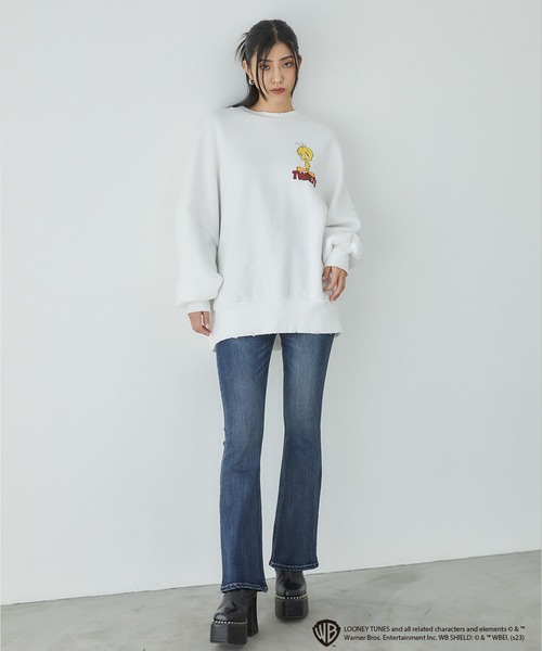 トレーナー スウェット LOONEYTUNES×ENVYMコラボプルオーバー レディース ENVYM トレーナー スウェット LOONEYTUNES×ENVYMコラボプル
