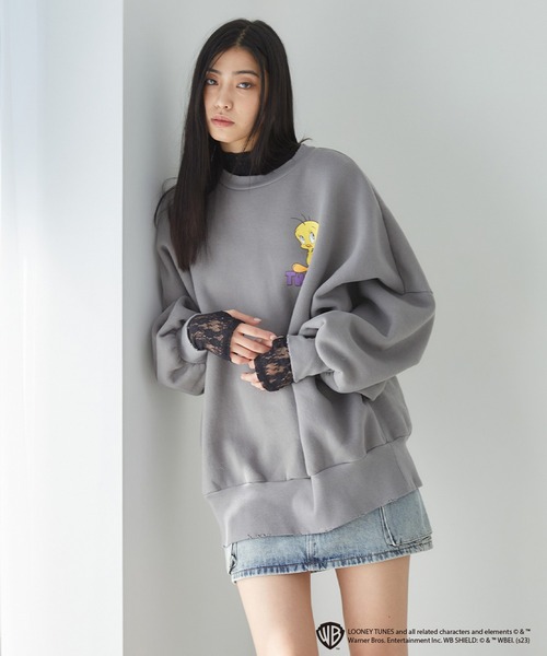トレーナー スウェット LOONEYTUNES×ENVYMコラボプルオーバー レディース ENVYM トレーナー スウェット LOONEYTUNES×ENVYMコラボプル