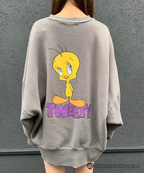 トレーナー スウェット LOONEYTUNES×ENVYMコラボプルオーバー レディース ENVYM トレーナー スウェット LOONEYTUNES×ENVYMコラボプル
