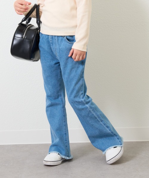 フェザー柄 羽 プリント デニム ジーンズ シガレットパンツ ♪ セール】ABETTOR 12.5oz ブラスト加工逆さデザインルーズ