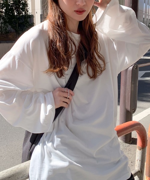 tシャツ サイドスリットオーバーサイズＴ レディース miniministore ロングtシャツ レディース ゆったり カットソー