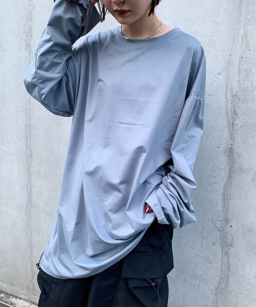 tシャツ サイドスリットオーバーサイズＴ レディース tシャツ オーバーサイズ サイドスリット ロンT レディース