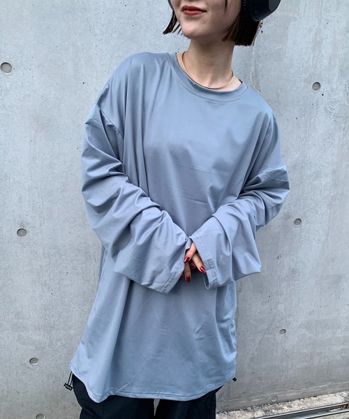 tシャツ サイドスリットオーバーサイズＴ レディース miniministore ロングtシャツ レディース ゆったり カットソー