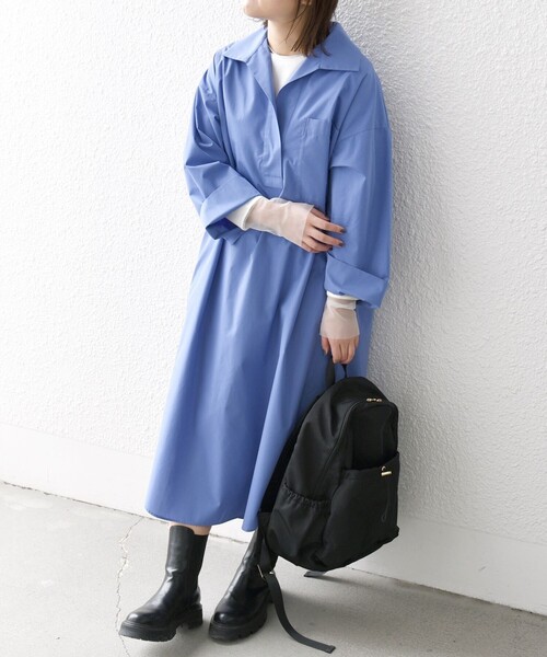 SHIPS any ワンピース シャツワンピース any:「洗濯機可能」REPREVE