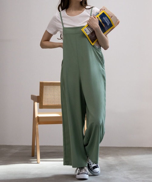 NAVY サロペット オーバーオール 麻ライクサロペット＋半袖Tシャツ