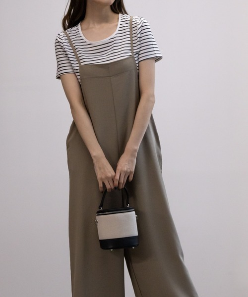 NAVY サロペット オーバーオール 麻ライクサロペット＋半袖Tシャツ