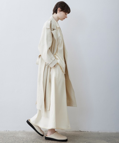 tageechita トレンチコート コート 「tageechita」リネン混 ダブル