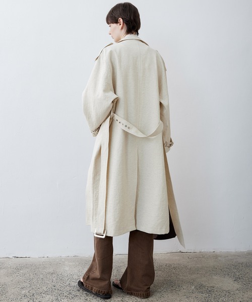tageechita トレンチコート コート 「tageechita」リネン混 ダブル