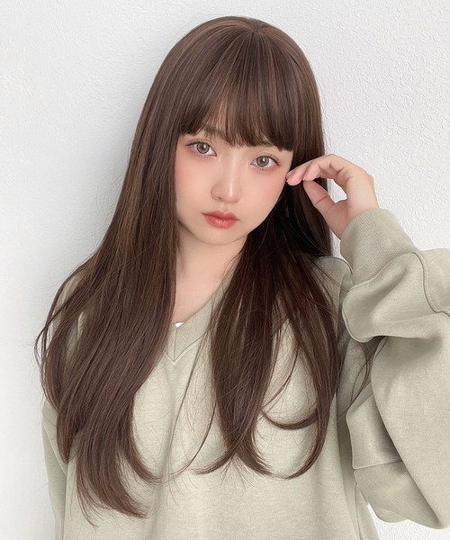 ウィッグ エクステ 「 ゆるカーブストレート2typeバング 」 レディース