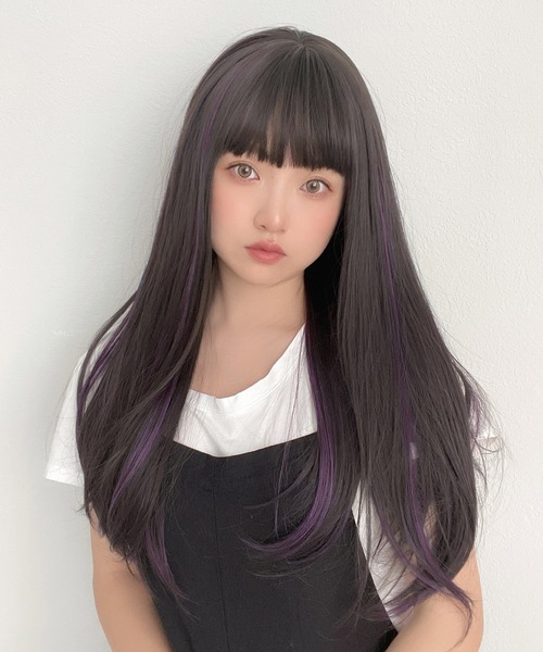 ウィッグ エクステ 「 ゆるカーブストレート2typeバング 」 レディース