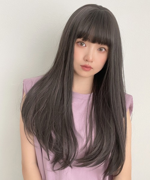 ウィッグ エクステ 「 ゆるカーブストレート2typeバング