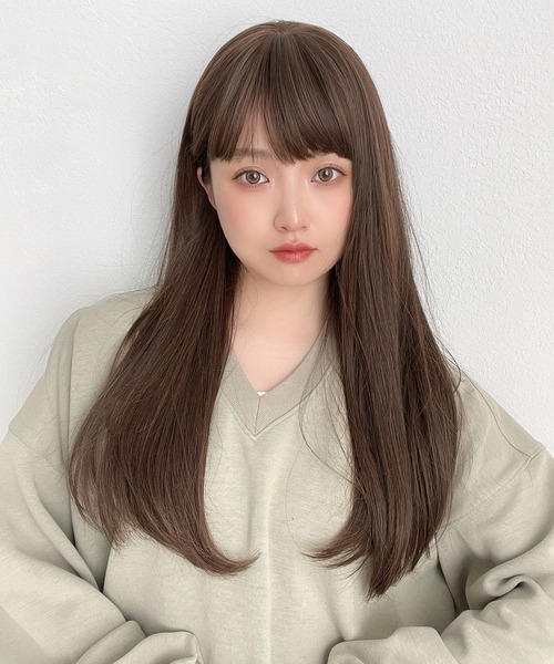 ウィッグ エクステ 「 ゆるカーブストレート2typeバング