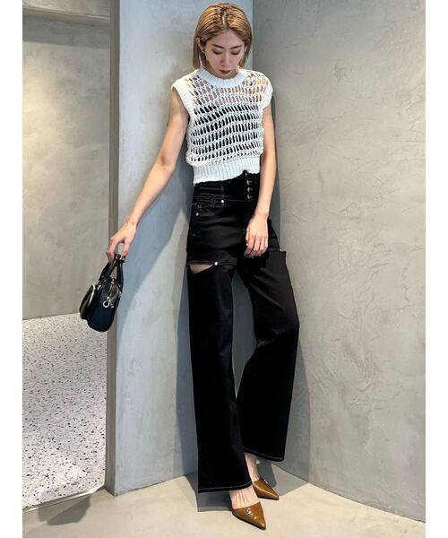 EMODA（エモダ） タンクトップ ノースリーブ ブレイドメッシュタンク