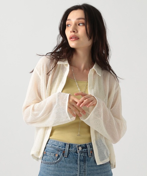 ブラウス シャツ メッシュクロップドトップス レディース シャツ ブラウス レディース トップス ショート丈 クロップド丈