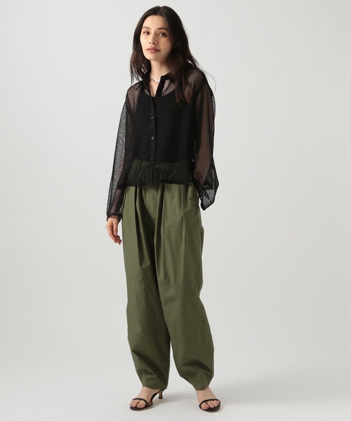 BAYFLOW ブラウス シャツ メッシュクロップドシャツ レディース