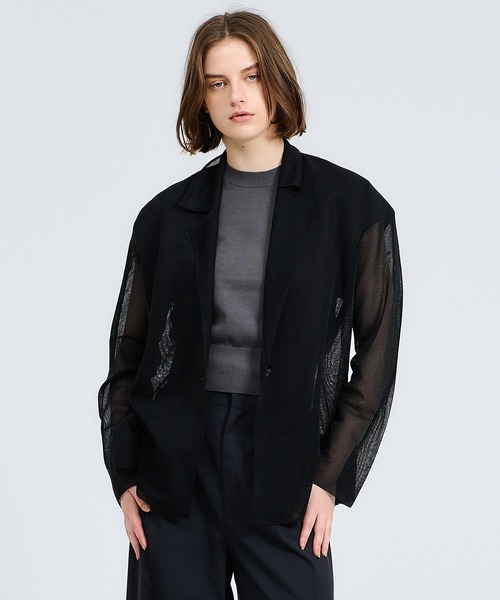 ESTNATION ジャケット テーラードジャケット / シアーニットジャケット  