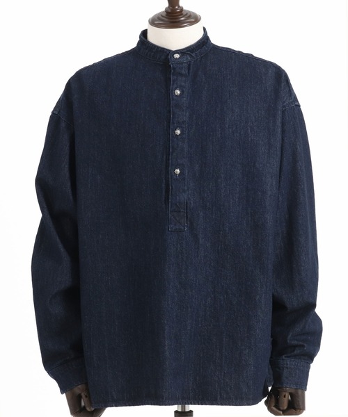 CAMBIO シャツ ms5735-Concho Button Band Collar Denim Pullover