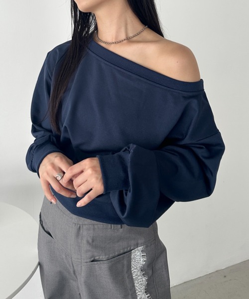 CLEA トレーナー スウェット ワンショルダースウェットトップス