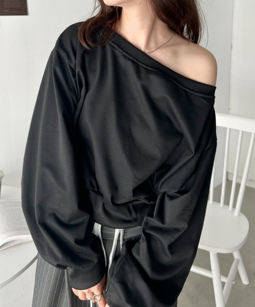 CLEA トレーナー スウェット ワンショルダースウェットトップス