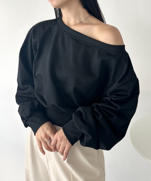 CLEA トレーナー スウェット ワンショルダースウェットトップス