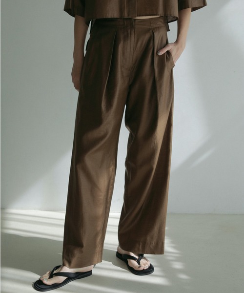 anuke（アンヌーク） ワイドパンツ スラックス パンツ Sheer Tuck